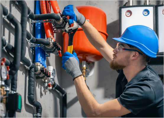 A plumber expertly addressing a plumbing issue, highlighting the quality and precision of plumbing services offered.